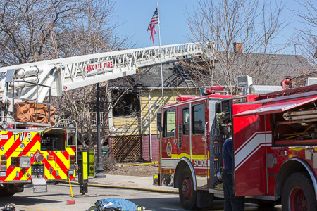 house fire at 9160 Lincoln Avenue in Skokie 4-1-15 Larry Shapiro photographer shapirophotography.net
